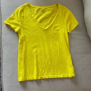 J. Crew Vintage Cotton yellow v neck tshirt
